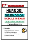 NURS 251 Module 10 Exam &lpar;2026&sol;2027&rpar; Pharmacology &ndash; Portage Learning Verified Questions & Answers &lpar;Updated PDF&rpar;