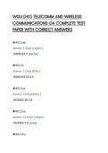 WGU D413 TELECOMM AND WIRELESS&NewLine;COMMUNICATIONS OA COMPLETE TEST&NewLine;PAPER WITH CORRECT ANSWERS