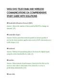 WGU D413 TELECOMM AND WIRELESS&NewLine;COMMUNICATIONS OA COMPREHENSIVE&NewLine;STUDY GUIDE WITH SOLUTIONS