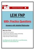 LEIK FNP Practice Questions &ndash; 600&plus; Answers & Rationales for Nurse Practitioner Exam Prep