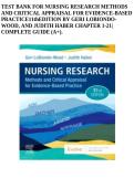 Test Bank for Nursing Research Methods and Critical Appraisal for Evidence-Based Practice 11th Edition &vert; LoBiondo-Wood & Haber &vert; Chapters 1-21