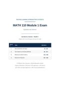MATH 110 MODULE 1 ACTUAL EXAM 2026&sol;2027 &vert; Portage Learning Statistics &vert; Verified Q&A with Rationales &vert; Pass Guaranteed - A&plus; Graded&NewLine;&NewLine;