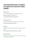 WGU D425 INTRODUCTION TO CHEMISTRY&NewLine;107 COMPLETE TEST PAPER WITH CORRECT&NewLine;ANSWERS