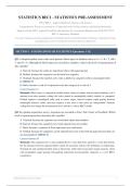 STATISTICS BEC1 PRE-ASSESSMENT ACTUAL EXAM 2026&sol;2027 &vert; WGU Applied Probability & Statistics &vert; Verified Q&A with Rationales &vert; Pass Guaranteed - A&plus; Graded&NewLine;&NewLine;