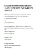 WGU D425 INTRODUCTION TO CHEMISTRY&NewLine;OA 107 COMPREHENSIVE STUDY GUIDE WITH&NewLine;SOLUTIONS