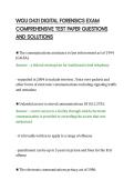 WGU D431 DIGITAL FORENSICS EXAM&NewLine;COMPREHENSIVE TEST PAPER QUESTIONS&NewLine;AND SOLUTIONS