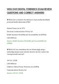 WGU D431 DIGITAL FORENSICS EXAM REVIEW&NewLine;QUESTIONS AND CORRECT ANSWERS