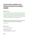 WGU D431 DIGITAL FORENSICS EXAM&NewLine;UPDATED EXAM SCRIPT WITH COMPLETE&NewLine;ANSWERS