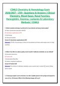 CSMLS Chemistry & Hematology Exam 2026&sol;2027 &ndash; 250&plus; Questions & Answers &vert; Clinical Chemistry&comma; Blood Gases&comma; Renal Function&comma; Hemoglobin&comma; Anemias&comma; Leukemia & Laboratory Methods &vert; CSMLS