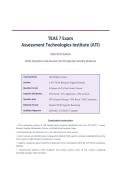 TEAS 7 ACTUAL EXAM 2026&sol;2027 &vert; ATI Assessment Technologies Institute &vert; Study Questions & Answers for Nursing Students &vert; Pass Guaranteed - A&plus; Graded&NewLine;&NewLine;