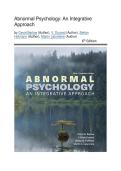 Test Bank - Abnormal Psychology&colon; An Integrative Approach&comma; 6th Canadian Edition &lpar;Barlow&comma; 2021&rpar;&comma; Chapter 1-17 Fully Covered