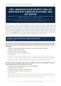 C838 Managing Cloud Security Final OA 2026&sol;2027 &vert; Complete Solutions &vert; Pass Guaranteed &ndash; A&plus; Graded&NewLine;&NewLine;