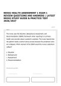 NR302 HEALTH ASSESSMENT 1 EXAM 1 REVIEW QUESTIONS AND ANSWERS &vert; LATEST NR302 STUDY GUIDE & PRACTICE TEST 2026&sol;2027
