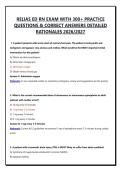 RELIAS ED RN EXAM WITH 300&plus; PRACTICE QUESTIONS & CORRECT ANSWERS DETAILED RATIONALES 2026&sol;2027