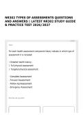 NR302 TYPES OF ASSESSMENTS QUESTIONS AND ANSWERS &vert; LATEST NR302 STUDY GUIDE & PRACTICE TEST 2026&sol;2027