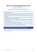 WGU C715 ORGANIZATIONAL BEHAVIOR ACTUAL EXAM 2026&sol;2027 &vert; WGU College of Business Study Q&A &vert; Verified Answers &vert; Pass Guaranteed - A&plus; Graded&NewLine;&NewLine;