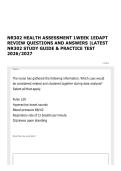 NR302 HEALTH ASSESSMENT 1 WEEK 1 EDAPT REVIEW QUESTIONS AND ANSWERS &vert;LATEST NR302 STUDY GUIDE & PRACTICE TEST 2026&sol;2027