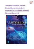 Instructor&rsquo;s Manual and Test Bank - Criminalistics&colon; An Introduction to  Forensic Science&comma; 13th edition&comma; by Richard  Saferstein&comma; Chapter 1-20&vert;Ace your exam on your first attempt&excl;&excl;&excl;