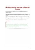 MCAT Practice Test Questions and Verified Answers