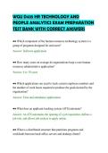 WGU D435 HR TECHNOLOGY AND&NewLine;PEOPLE ANALYTICS EXAM PREPARATION&NewLine;TEST BANK WITH CORRECT ANSWERS