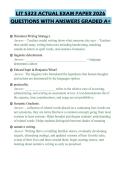 LIT 5323 ACTUAL EXAM PAPER 2026&NewLine;QUESTIONS WITH ANSWERS GRADED A&plus;&NewLine;