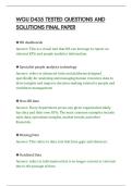 WGU D435 TESTED QUESTIONS AND&NewLine;SOLUTIONS FINAL PAPER