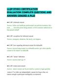 LLQP ETHICS CERTIFICATION&NewLine;EVALUATION COMPLETE QUESTIONS AND&NewLine;ANSWERS GRADED A PLUS&NewLine;