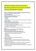 CS6250 Computer Networks Exam 1 Questions and Correct Answers Verified Answers Brand New