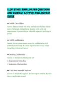 LLQP ETHICS FINAL PAPER QUESTIONS&NewLine;AND CORRECT ANSWERS FULL REVIEW&NewLine;GUIDE&NewLine;