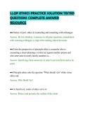 LLQP ETHICS PRACTICE SOLUTION TESTED&NewLine;QUESTIONS COMPLETE ANSWER&NewLine;RESOURCE
