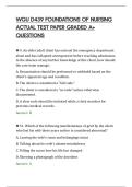 WGU D439 FOUNDATIONS OF NURSING&NewLine;ACTUAL TEST PAPER GRADED A&plus;&NewLine;QUESTIONS