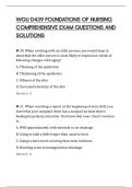 WGU D439 FOUNDATIONS OF NURSING&NewLine;COMPREHENSIVE EXAM QUESTIONS AND&NewLine;SOLUTIONS