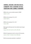 GENERAL ORGANIC AND BIOLOGICAL&NewLine;CHEMISTRY TEST 51 UPDATED ACTUAL&NewLine;QUESTIONS AND CORRECT ANSWERS&NewLine;