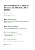 WGU D439 FOUNDATIONS OF NURSING OA&NewLine;109 ACTUAL TEST PAPER WITH CORRECT&NewLine;ANSWERS&NewLine;