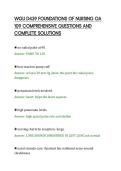 WGU D439 FOUNDATIONS OF NURSING OA&NewLine;109 COMPREHENSIVE QUESTIONS AND&NewLine;COMPLETE SOLUTIONS