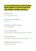 NJ LEAD INSPECTOR RISK ASSESSOR FINAL&NewLine;EXAM COMPLETE SOLUTION QUESTIONS&NewLine;AND CORRECT ANSWERS GRADED A&plus;&NewLine;
