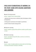 WGU D439 FOUNDATIONS OF NURSING OA&NewLine;109 STUDY GUIDE WITH SOLVED QUESTIONS&NewLine;AND ANSWERS