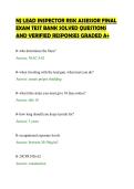 NJ LEAD INSPECTOR RISK ASSESSOR FINAL&NewLine;EXAM TEST BANK SOLVED QUESTIONS&NewLine;AND VERIFIED RESPONSES GRADED A&plus;