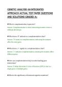 GENETIC ANALYSIS AN INTEGRATED&NewLine;APPROACH ACTUAL TEST PAPER QUESTIONS&NewLine;AND SOLUTIONS GRADED A&plus;&NewLine;