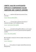 GENETIC ANALYSIS AN INTEGRATED&NewLine;APPROACH COMPREHENSIVE SOLVED&NewLine;QUESTIONS AND COMPLETE ANSWERS