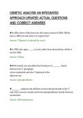 GENETIC ANALYSIS AN INTEGRATED&NewLine;APPROACH UPDATED ACTUAL QUESTIONS&NewLine;AND CORRECT ANSWERS&NewLine;