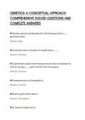 GENETICS&colon; A CONCEPTUAL APPROACH&NewLine;COMPREHENSIVE SOLVED QUESTIONS AND&NewLine;COMPLETE ANSWERS&NewLine;
