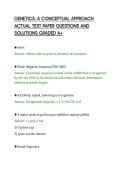 GENETICS&colon; A CONCEPTUAL APPROACH&NewLine;ACTUAL TEST PAPER QUESTIONS AND&NewLine;SOLUTIONS GRADED A&plus;&NewLine;