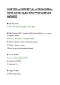 GENETICS&colon; A CONCEPTUAL APPROACH FINAL&NewLine;PAPER SOLVED QUESTIONS WITH COMPLETE&NewLine;ANSWERS