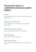 WGU D446 ADULT HEALTH 2 OA&NewLine;COMPREHENSIVE QUESTIONS AND ANSWERS&NewLine;GRADED A&plus;