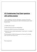 ATI Fundamentals Final Exam Questions with Verified Answers &vert; Fundamentals of Nursing Prep & Study Guide
