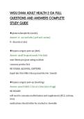 WGU D446 ADULT HEALTH 2 OA FULL&NewLine;QUESTIONS AND ANSWERS COMPLETE&NewLine;STUDY GUIDE