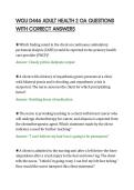 WGU D446 ADULT HEALTH 2 OA QUESTIONS&NewLine;WITH CORRECT ANSWERS