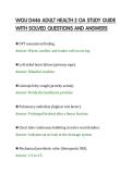 WGU D446 ADULT HEALTH 2 OA STUDY GUIDE&NewLine;WITH SOLVED QUESTIONS AND ANSWERS&NewLine;
