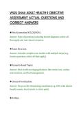 WGU D446 ADULT HEALTH II OBJECTIVE&NewLine;ASSESSMENT ACTUAL QUESTIONS AND&NewLine;CORRECT ANSWERS&NewLine;